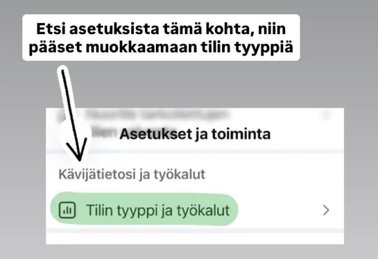 Asetukset Tilin Tyyppi Ja Työkalut