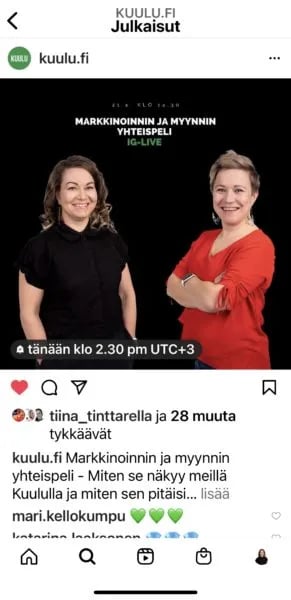 Ajastetusta IG-livestä voi tehdä julkaisun ja yleisö voi tilata itselleen muistutuksen