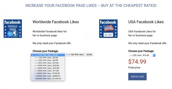 Facebook-tykkääjien ostaminen