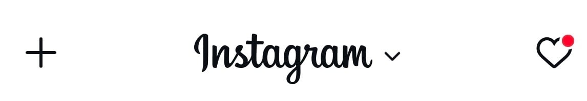 Instagram yläpalkki