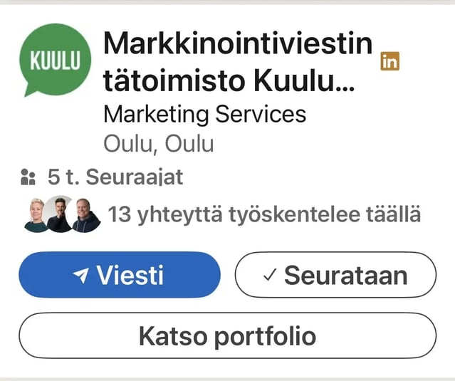 Linkedin yrityssivu CTA
