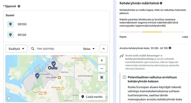 Meta mainonnan kohdentaminen paikallisyrityksille