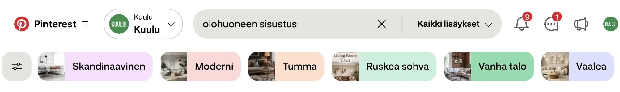 Pinterest olohuoneen sisustus