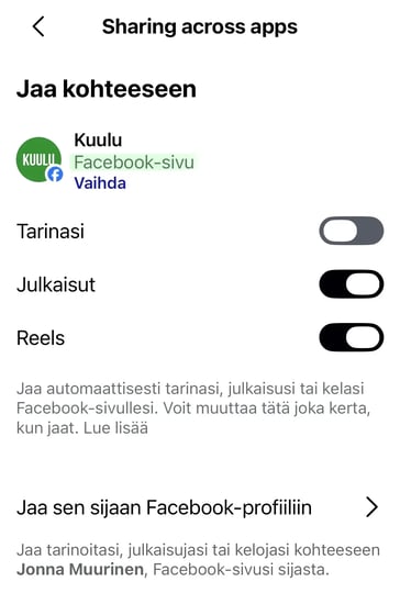 Valmis facebook yhteys