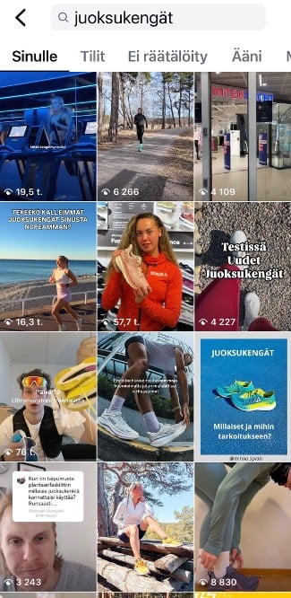 instagramin sisäinen haku