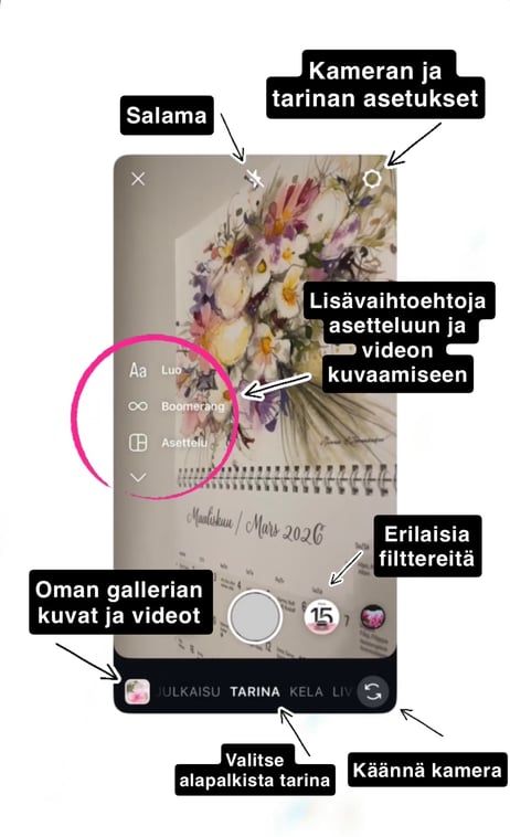 story kuvan ottaminen