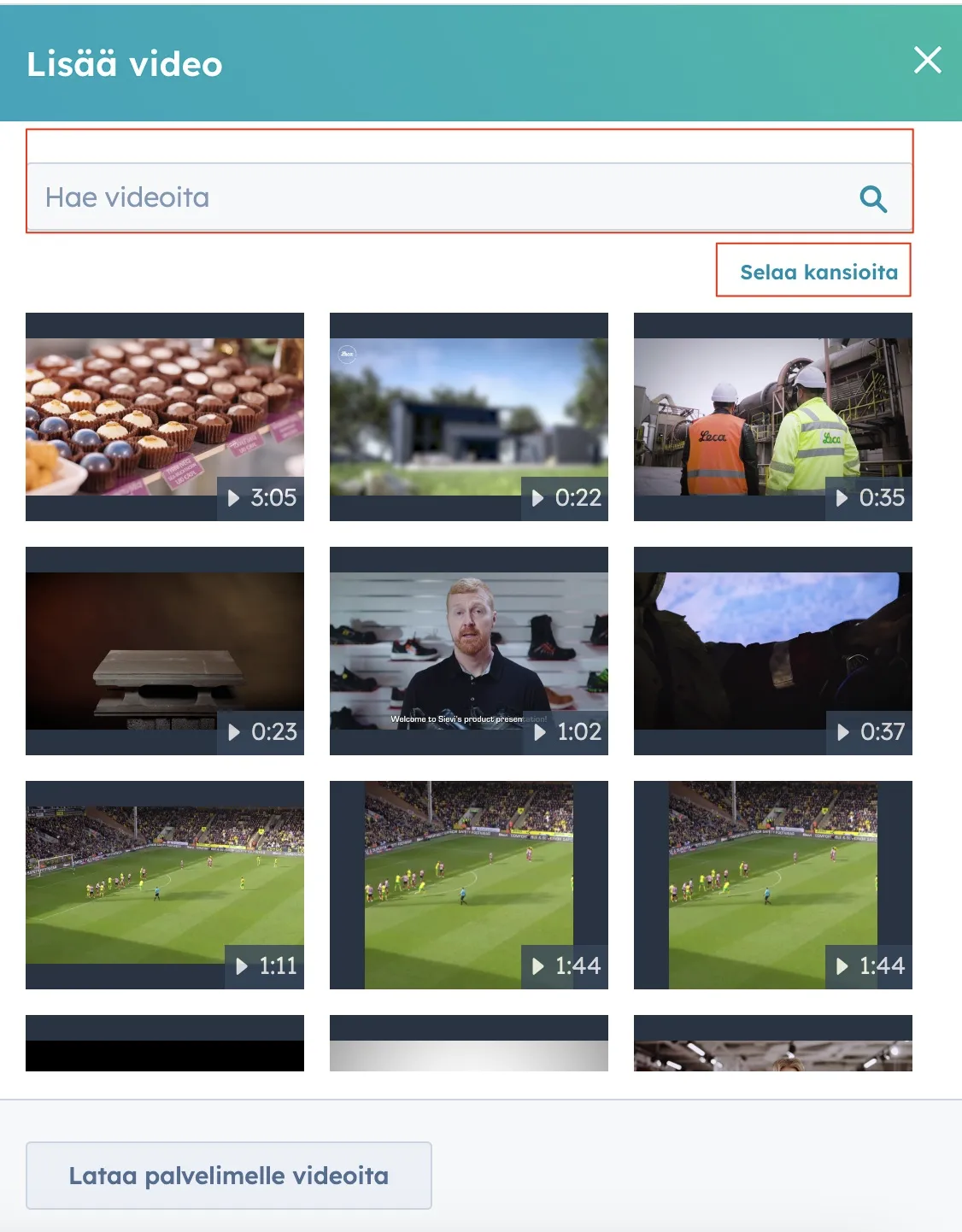 Hubspot videot videokirjastossa helpottavat niiden uudelleenkäyttöä