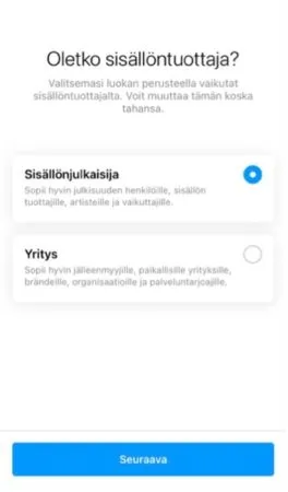 Instagram julkaisija vai yritys