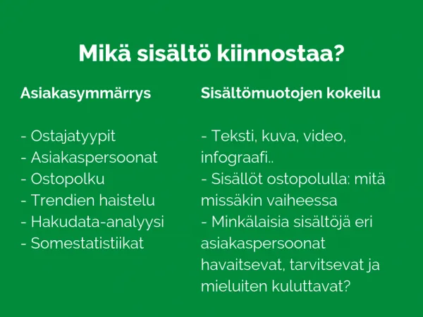 Näkökulmia sisältöjen kiinnostavuuteen