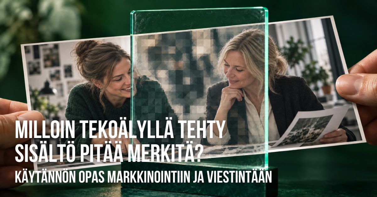 milloin tekoälyllä tehty sisältö pitää merkitä? Käytännön opas markkinoinnille ja viestinnälle
